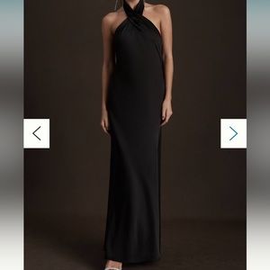 BHLDN Ruby Twist Halter Satin Gown